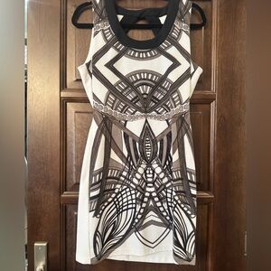 Kardashian Kollection Sleeveless Mini Dress - White and Black